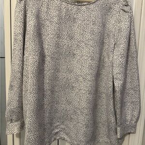 LOFT Black and White Polka Dot Blouse